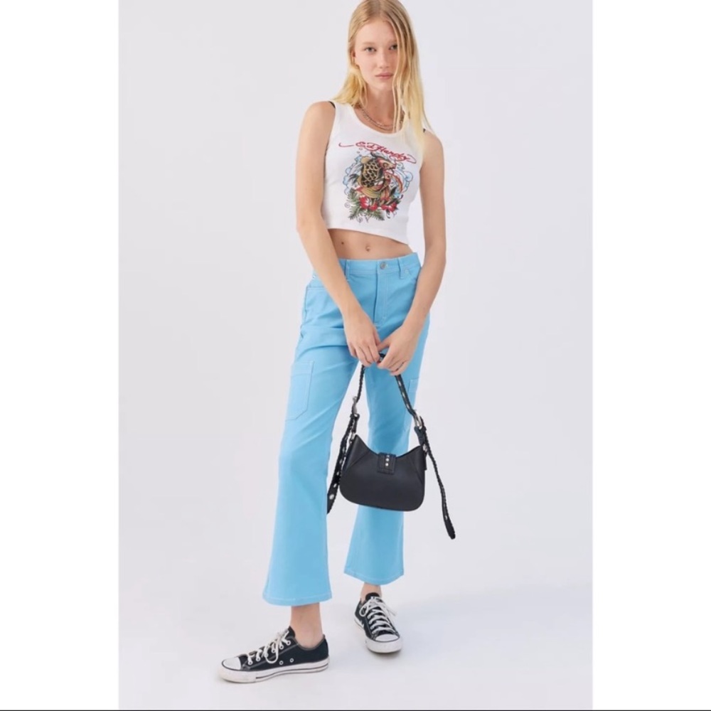 NWT BDG Lia Twill Contrast Stitch Flare Pant